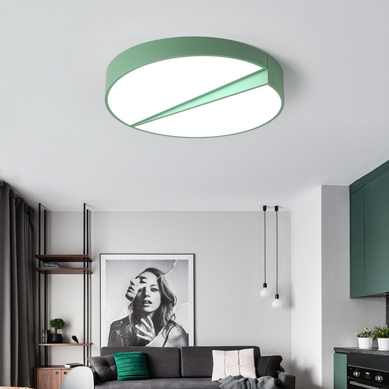 Half-Round LED Flush Ceiling Light Macaron Loft Acrylic Ceiling Fixture for Dining Room Clearhalo 'Ceiling Lights' 'Close To Ceiling Lights' 'Close to ceiling' 'Flush mount' Lighting' 345458