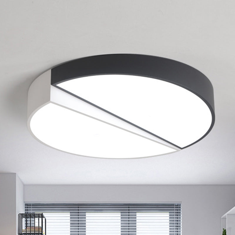 Half-Round LED Flush Ceiling Light Macaron Loft Acrylic Ceiling Fixture for Dining Room Black Clearhalo 'Ceiling Lights' 'Close To Ceiling Lights' 'Close to ceiling' 'Flush mount' Lighting' 345465