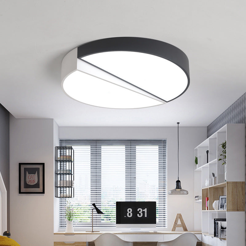 Half-Round LED Flush Ceiling Light Macaron Loft Acrylic Ceiling Fixture for Dining Room Clearhalo 'Ceiling Lights' 'Close To Ceiling Lights' 'Close to ceiling' 'Flush mount' Lighting' 345466