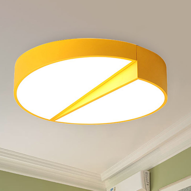 Half-Round LED Flush Ceiling Light Macaron Loft Acrylic Ceiling Fixture for Dining Room Yellow Clearhalo 'Ceiling Lights' 'Close To Ceiling Lights' 'Close to ceiling' 'Flush mount' Lighting' 345475