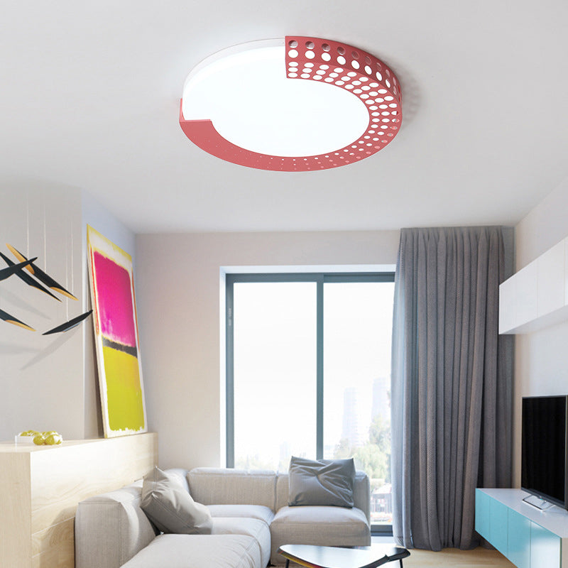 Modern Circle Ceiling Mount Light with Dot Half-Ring Acrylic LED Ceiling Lamp for Baby Room Clearhalo 'Ceiling Lights' 'Close To Ceiling Lights' 'Close to ceiling' Lighting' 345580