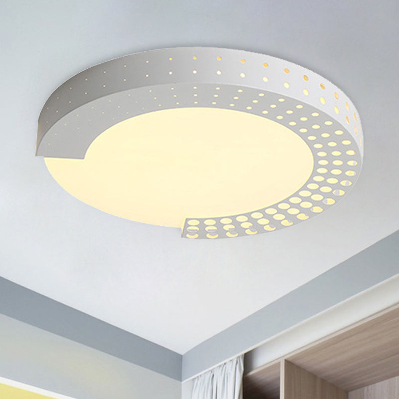 Modern Circle Ceiling Mount Light with Dot Half-Ring Acrylic LED Ceiling Lamp for Baby Room White Clearhalo 'Ceiling Lights' 'Close To Ceiling Lights' 'Close to ceiling' Lighting' 345591