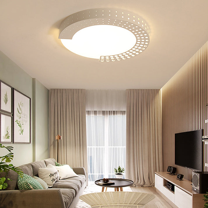 Modern Circle Ceiling Mount Light with Dot Half-Ring Acrylic LED Ceiling Lamp for Baby Room Clearhalo 'Ceiling Lights' 'Close To Ceiling Lights' 'Close to ceiling' Lighting' 345593