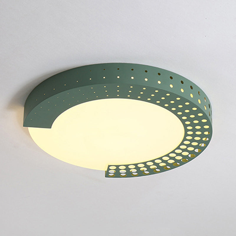 Modern Circle Ceiling Mount Light with Dot Half-Ring Acrylic LED Ceiling Lamp for Baby Room Green Clearhalo 'Ceiling Lights' 'Close To Ceiling Lights' 'Close to ceiling' Lighting' 345596