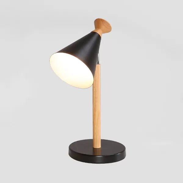 Macaron Style Cone Desk Light Metal 1 Light Candy Colored Study Light for Dormitory Black Clearhalo 'Lamps' 'Table Lamps' Lighting' 35905