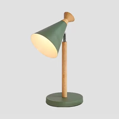 Macaron Style Cone Desk Light Metal 1 Light Candy Colored Study Light for Dormitory Green Clearhalo 'Lamps' 'Table Lamps' Lighting' 35909