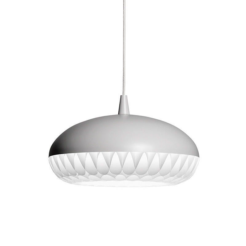 Metal Dome Pendant Light Fixture Modernism 1 Bulb White/Black Down Lighting for Restaurant Clearhalo 'Ceiling Lights' 'Modern Pendants' 'Modern' 'Pendant Lights' 'Pendants' Lighting' 359433