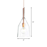 1 Head Kitchen Drop Pendant Simple Rose Gold Suspension Lamp with Bell Clear Glass Shade, 6"/7.5" Width Clearhalo 'Ceiling Lights' 'Glass shade' 'Glass' 'Modern Pendants' 'Modern' 'Pendant Lights' 'Pendants' Lighting' 359482