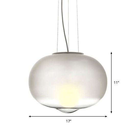 White Glass Orb Ceiling Lamp Contemporary 1 Head Pendant Light Fixture for Kitchen, 12.5"/17" Wide Clearhalo 'Ceiling Lights' 'Chandeliers' 'Glass shade' 'Glass' 'Modern Pendants' 'Modern' 'Pendant Lights' 'Pendants' Lighting' 359600