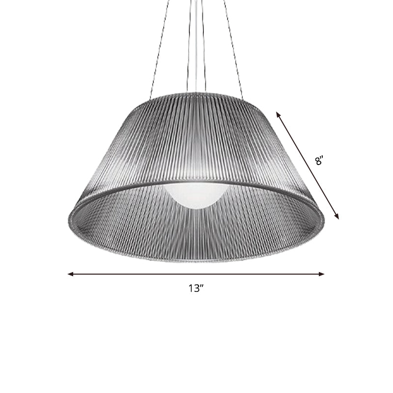 1 Light Restaurant Pendant Lamp Contemporary Hanging Ceiling Light with Cone Clear Glass Shade, 13"/19.5" Dia Clearhalo 'Ceiling Lights' 'Close To Ceiling Lights' 'Glass shade' 'Glass' 'Modern Pendants' 'Modern' 'Pendant Lights' 'Pendants' Lighting' 359650