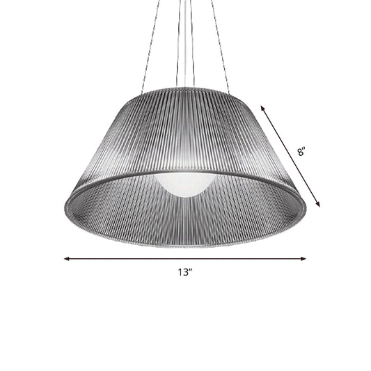 1 Light Restaurant Pendant Lamp Contemporary Hanging Ceiling Light with Cone Clear Glass Shade, 13"/19.5" Dia Clearhalo 'Ceiling Lights' 'Close To Ceiling Lights' 'Glass shade' 'Glass' 'Modern Pendants' 'Modern' 'Pendant Lights' 'Pendants' Lighting' 359650