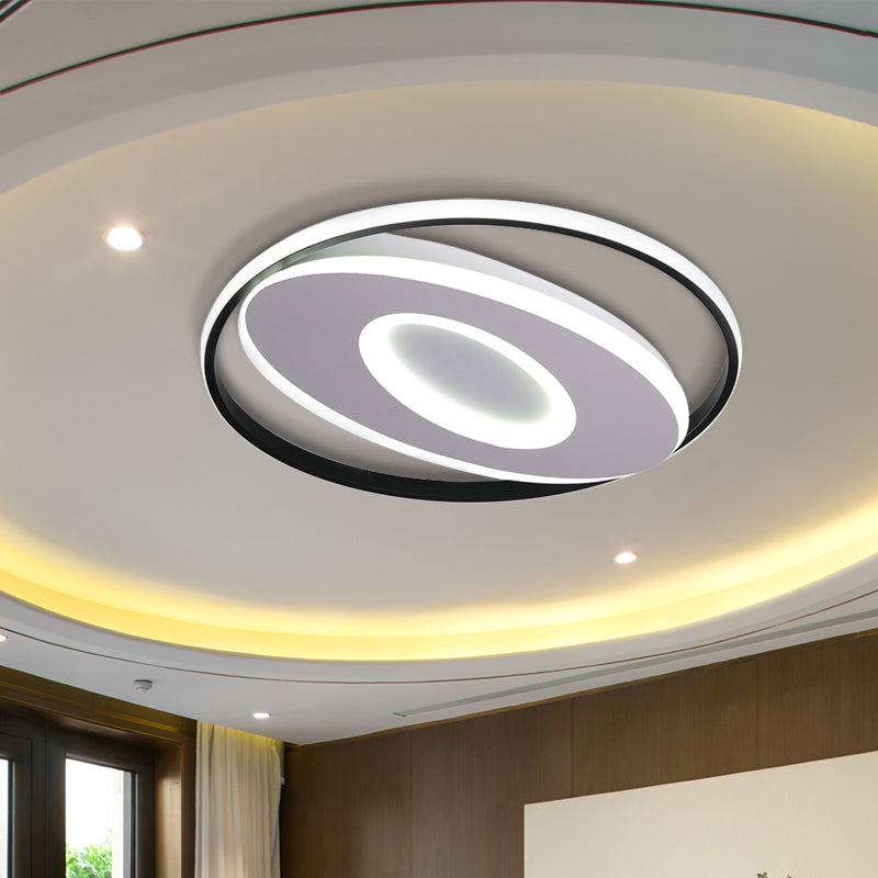 16"/19.5"/23.5" Oval Flush Mount Lights Modern Acrylic Unique Ceiling Light Fixture in Warm/White Clearhalo 'Ceiling Lights' 'Close To Ceiling Lights' 'Close to ceiling' 'Flush mount' Lighting' 360116