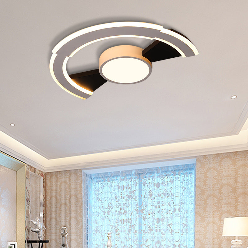 16"/19.5"/23.5" Traverse Lighting Fixture Modern Acrylic Warm/White Ceiling Lights Flush Mount Clearhalo 'Ceiling Lights' 'Close To Ceiling Lights' 'Close to ceiling' 'Flush mount' Lighting' 360191