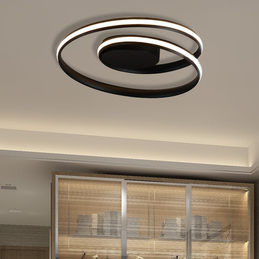 White/Black Circle Ceiling Lights Flush Mount Modern 18"/23.5" Lighting Fixture for Indoor Black Clearhalo 'Ceiling Lights' 'Close To Ceiling Lights' 'Close to ceiling' 'Flush mount' Lighting' 360458