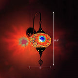 Stained Glass Globe Wall Sconce Decorative 1 Head Indoor Wall Mounted Lamp in Red/Sky Blue/Purple Clearhalo 'Wall Lamps & Sconces' 'Wall Lights' Lighting' 360761