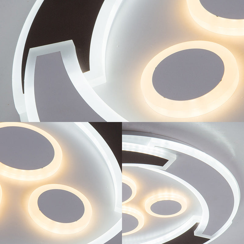 Modern Round Ceiling Lights Acrylic Unique White Ceiling Light Fixtures in Warm/White/Natural Clearhalo 'Ceiling Lights' 'Close To Ceiling Lights' 'Close to ceiling' 'Flush mount' Lighting' 360973