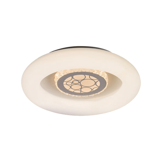 Modern Circle Flush Mount Light Fixture Acrylic Unique White Ceiling Fixture in Natural/White for Bedroom Clearhalo 'Ceiling Lights' 'Close To Ceiling Lights' 'Close to ceiling' 'Flush mount' Lighting' 360989