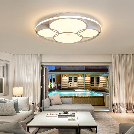 Led Circular Flush Mount Ceiling Light Contemporary Metal Flush Light with Frosted Diffuser White Clearhalo 'Ceiling Lights' 'Close To Ceiling Lights' 'Close to ceiling' 'Flush mount' Lighting' 361138