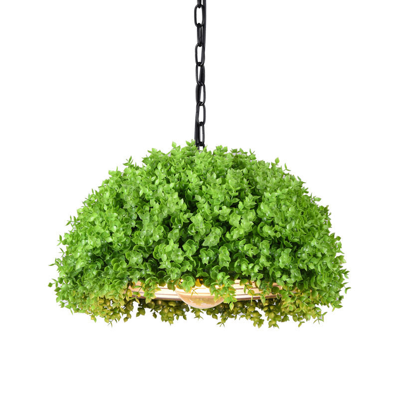 18"/21.5" W Industrial Plant Hanging Light 1 Bulb Metal LED Ceiling Suspension Lamp in Green Clearhalo 'Art Deco Pendants' 'Cast Iron' 'Ceiling Lights' 'Ceramic' 'Crystal' 'Industrial Pendants' 'Industrial' 'Metal' 'Middle Century Pendants' 'Pendant Lights' 'Pendants' 'Tiffany' Lighting' 368069