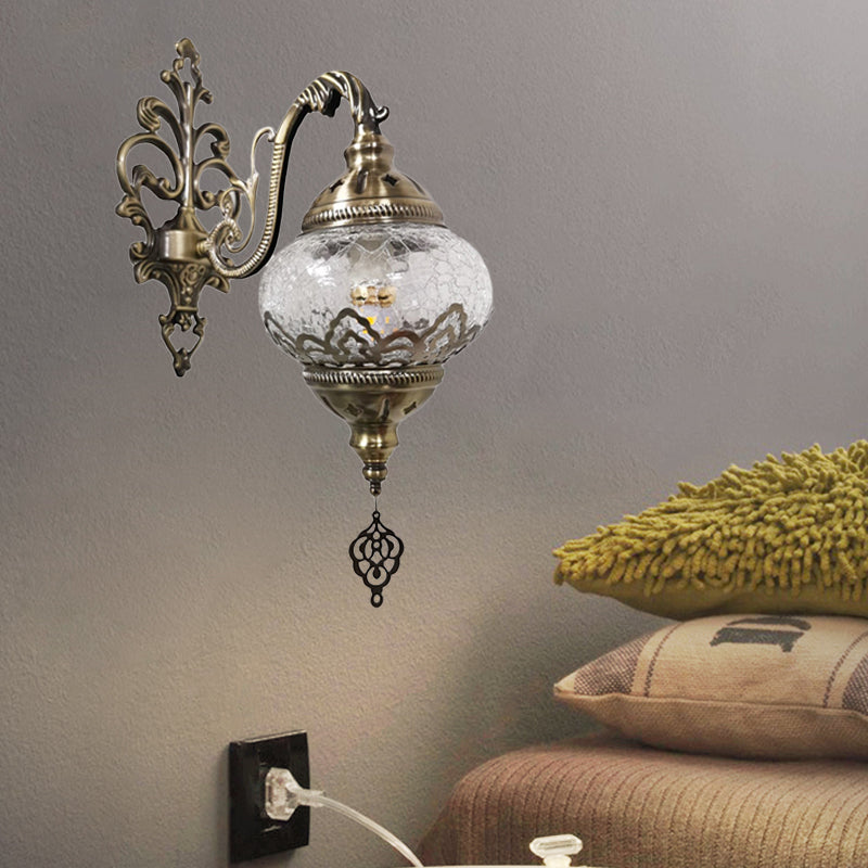 Traditional Ball Sconce Light Fixture 1 Bulb Metal Wall Mount Lighting in White/Yellow, 5"/7" Wide White 5" Clearhalo 'Wall Lamps & Sconces' 'Wall Lights' Lighting' 368307