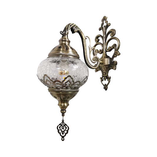 Traditional Ball Sconce Light Fixture 1 Bulb Metal Wall Mount Lighting in White/Yellow, 5"/7" Wide Clearhalo 'Wall Lamps & Sconces' 'Wall Lights' Lighting' 368309