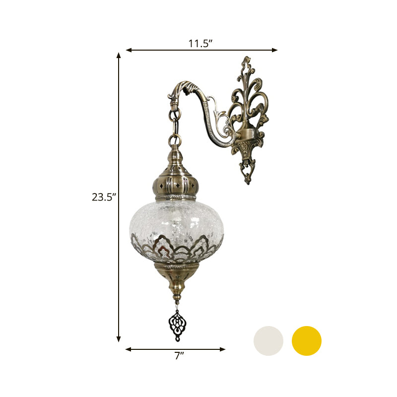 Traditional Ball Sconce Light Fixture 1 Bulb Metal Wall Mount Lighting in White/Yellow, 5"/7" Wide Clearhalo 'Wall Lamps & Sconces' 'Wall Lights' Lighting' 368315