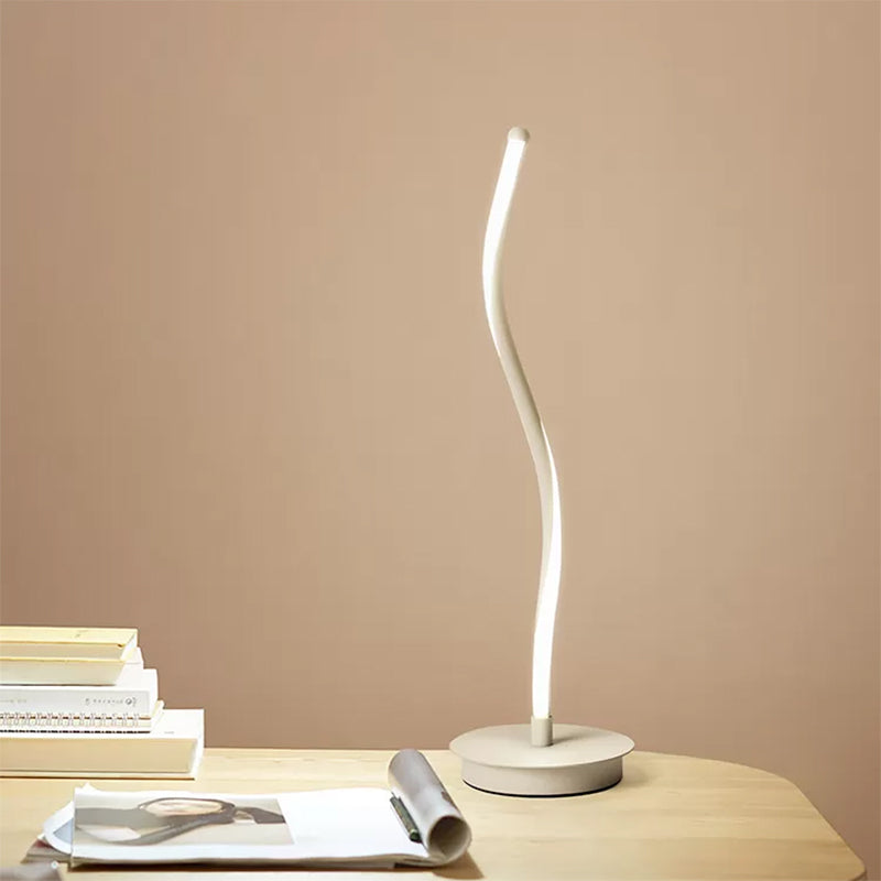 LED Curved Task Light Modernism Acrylic Night Table Lamp in White/Black for Living Room Clearhalo 'Lamps' 'Table Lamps' Lighting' 369237