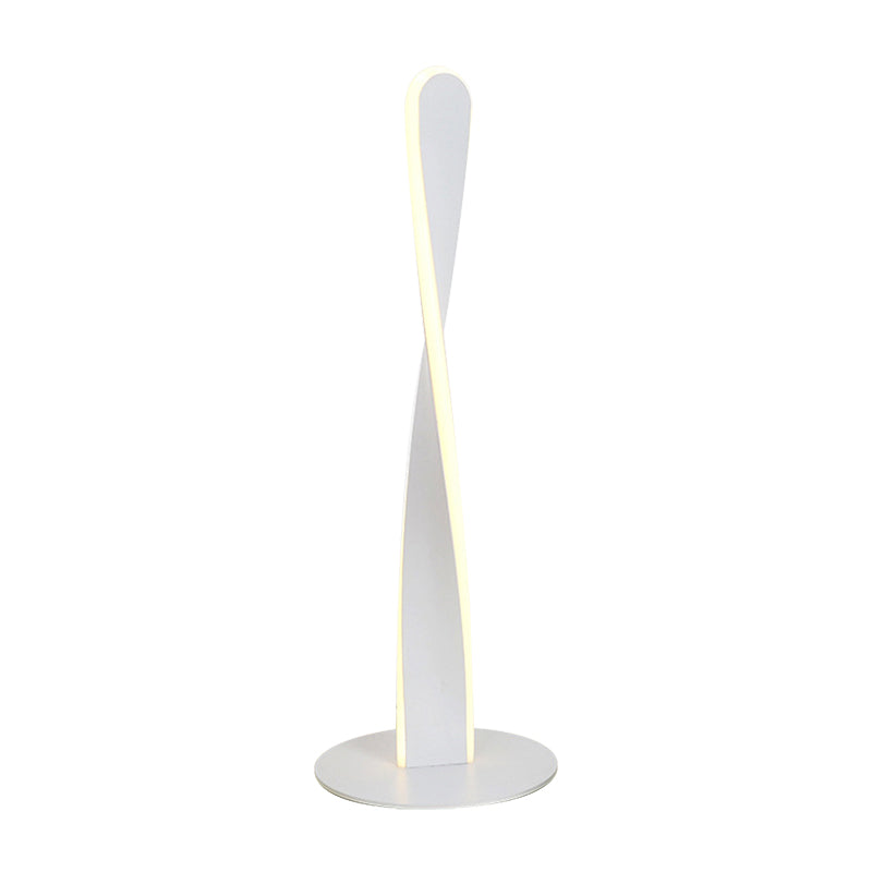 White Spiral Reading Book Light Modernist LED Acrylic Small Desk Lamp for Bedroom Clearhalo 'Lamps' 'Table Lamps' Lighting' 369378