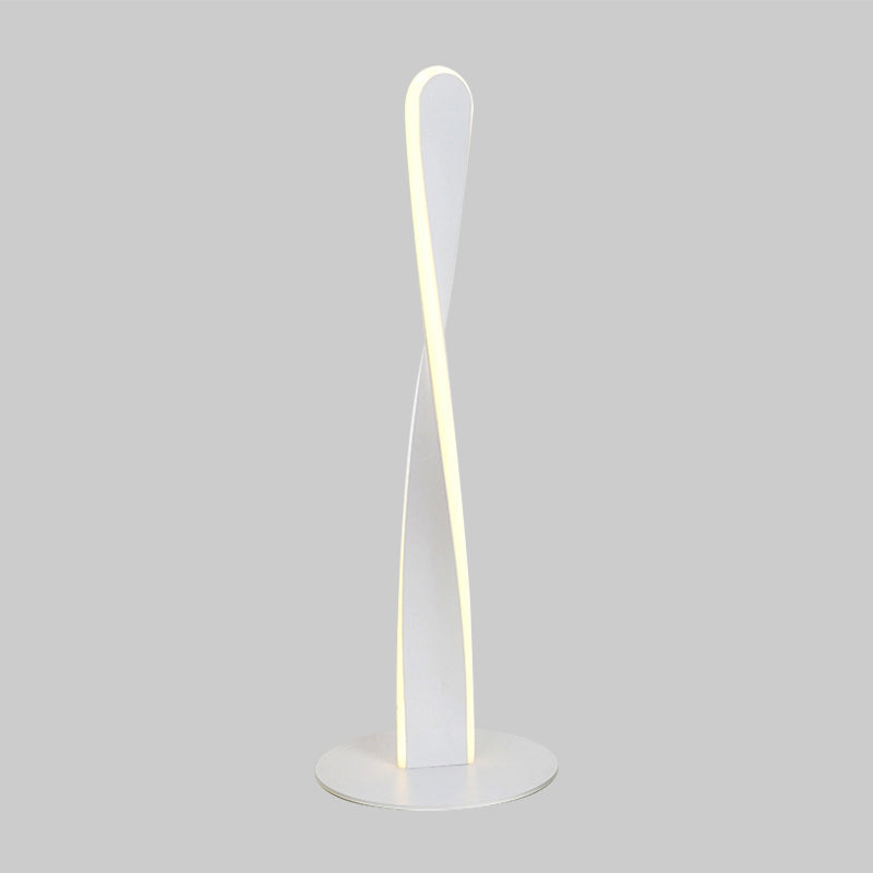 White Spiral Reading Book Light Modernist LED Acrylic Small Desk Lamp for Bedroom Clearhalo 'Lamps' 'Table Lamps' Lighting' 369379