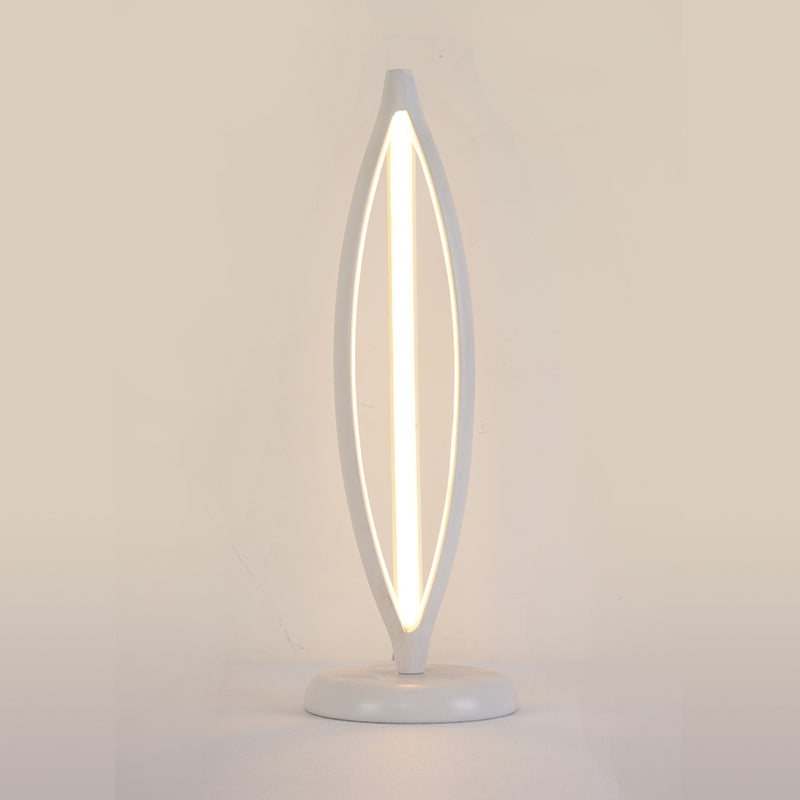 Minimalist LED Task Lighting White/Black Oblong Night Table Lamp with Acrylic Shade, White/Warm Light Clearhalo 'Lamps' 'Table Lamps' Lighting' 369387