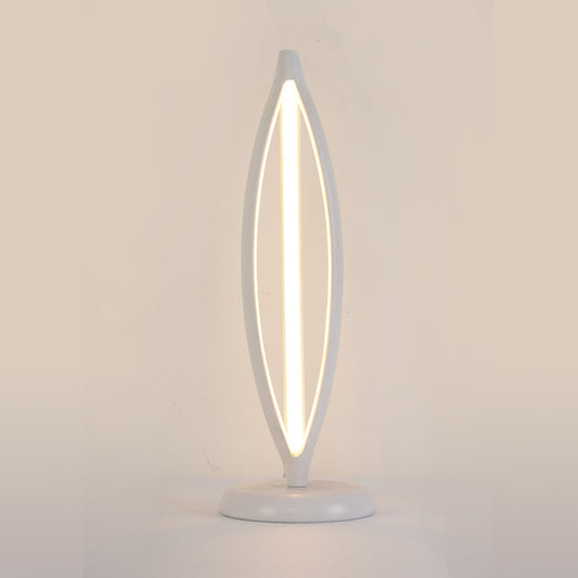 Minimalist LED Task Lighting White/Black Oblong Night Table Lamp with Acrylic Shade, White/Warm Light Clearhalo 'Lamps' 'Table Lamps' Lighting' 369387