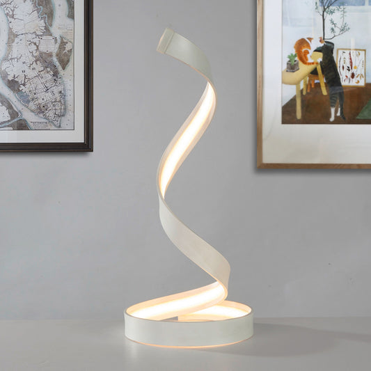 LED Living Room Desk Lamp Modernist White Task Lighting with Twisted Acrylic Shade White Clearhalo 'Lamps' 'Table Lamps' Lighting' 369443