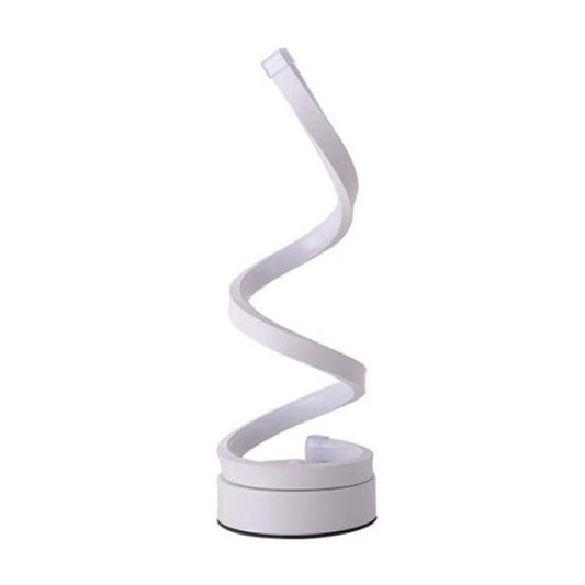 Modernist LED Desk Light White Spiral Task Lighting with Acrylic Shade in White/Warm Light Clearhalo 'Lamps' 'Table Lamps' Lighting' 369451