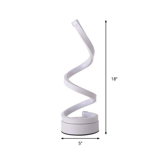 Modernist LED Desk Light White Spiral Task Lighting with Acrylic Shade in White/Warm Light Clearhalo 'Lamps' 'Table Lamps' Lighting' 369452