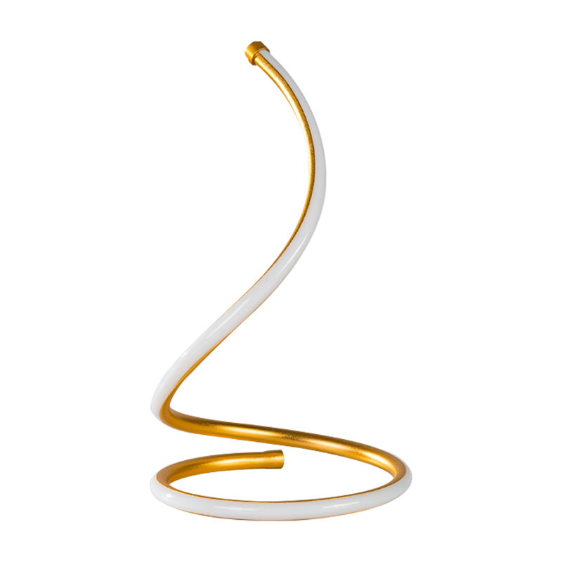 Curved Task Lighting Minimalist Acrylic LED Night Table Lamp in Gold/Silver, White/Warm Light Clearhalo 'Lamps' 'Table Lamps' Lighting' 369465