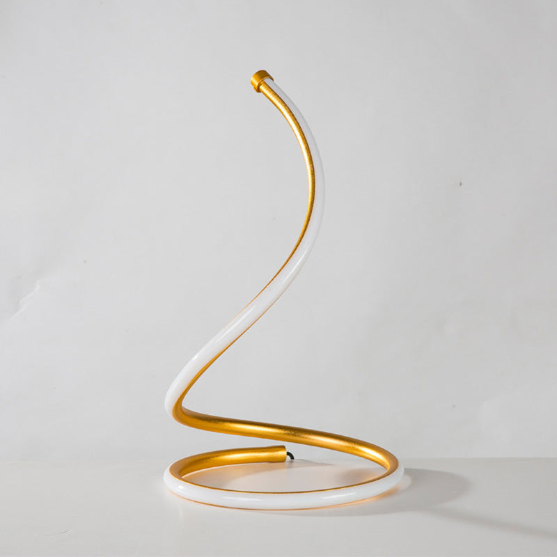 Curved Task Lighting Minimalist Acrylic LED Night Table Lamp in Gold/Silver, White/Warm Light Clearhalo 'Lamps' 'Table Lamps' Lighting' 369466