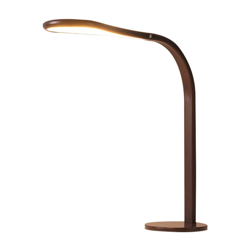 Droplet Task Light Contemporary Acrylic LED Coffee Small Desk Lamp with Metal Curved Arm, Warm/White Light Clearhalo 'Lamps' 'Table Lamps' Lighting' 369490