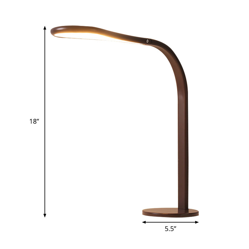 Droplet Task Light Contemporary Acrylic LED Coffee Small Desk Lamp with Metal Curved Arm, Warm/White Light Clearhalo 'Lamps' 'Table Lamps' Lighting' 369491