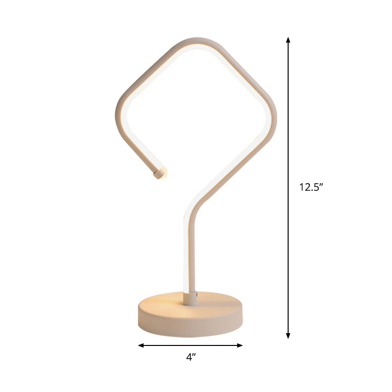 Minimalist LED Table Light White Square Small Desk Lamp with Acrylic Shade in Warm/White Light Clearhalo 'Lamps' 'Table Lamps' Lighting' 369504