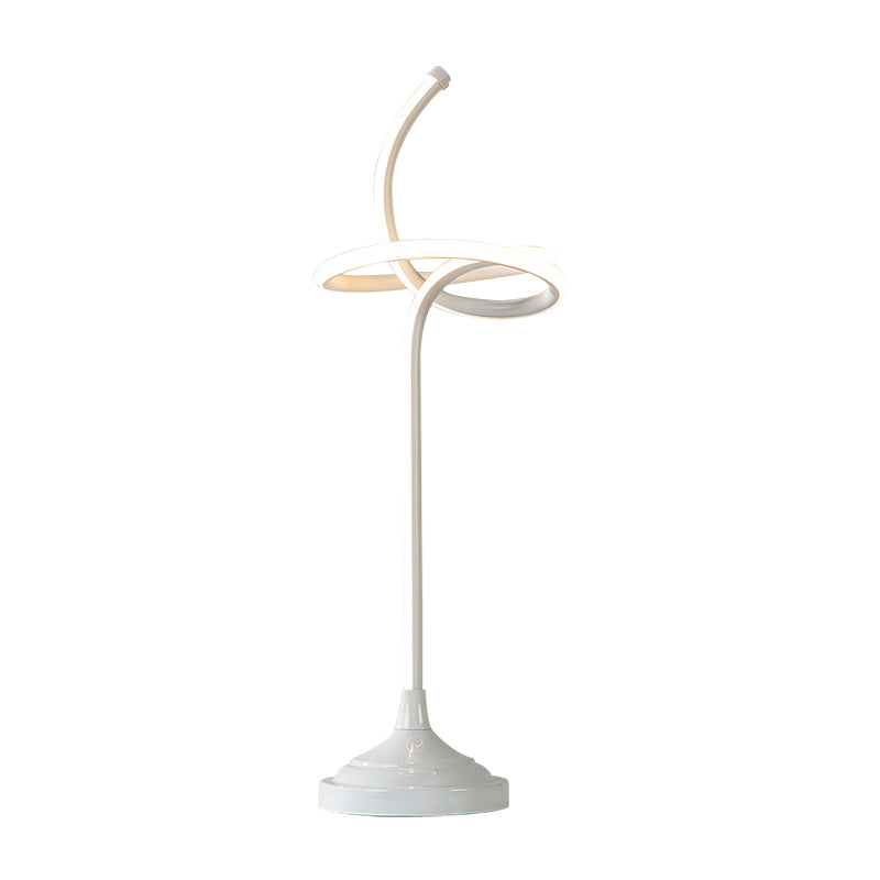 White Swirly Task Lighting Modernism LED Acrylic Night Table Lamp in Warm/White Light Clearhalo 'Lamps' 'Table Lamps' Lighting' 369526