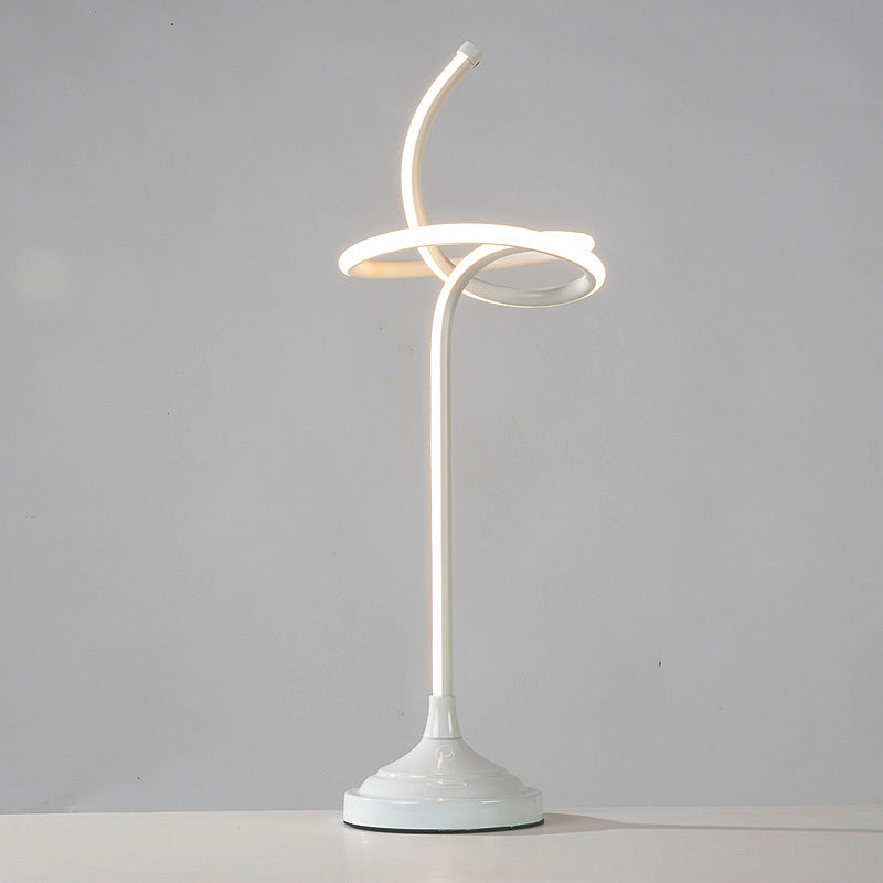 White Swirly Task Lighting Modernism LED Acrylic Night Table Lamp in Warm/White Light Clearhalo 'Lamps' 'Table Lamps' Lighting' 369527