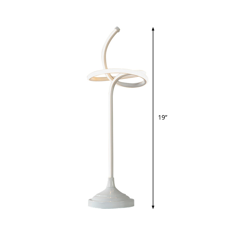 White Swirly Task Lighting Modernism LED Acrylic Night Table Lamp in Warm/White Light Clearhalo 'Lamps' 'Table Lamps' Lighting' 369528