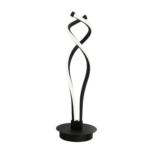 Minimalist LED Small Desk Lamp Black/White Twisted Task Lighting with Acrylic Shade for Bedroom Clearhalo 'Lamps' 'Table Lamps' Lighting' 369533