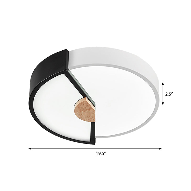 Metallic Splicing Round Flush Light Modern Integrated LED Black/Pink/Yellow Ceiling Mounted Lamp, 12"/16"/19.5" Wide Clearhalo 'Ceiling Lights' 'Close To Ceiling Lights' 'Close to ceiling' 'Flush mount' Lighting' 369627