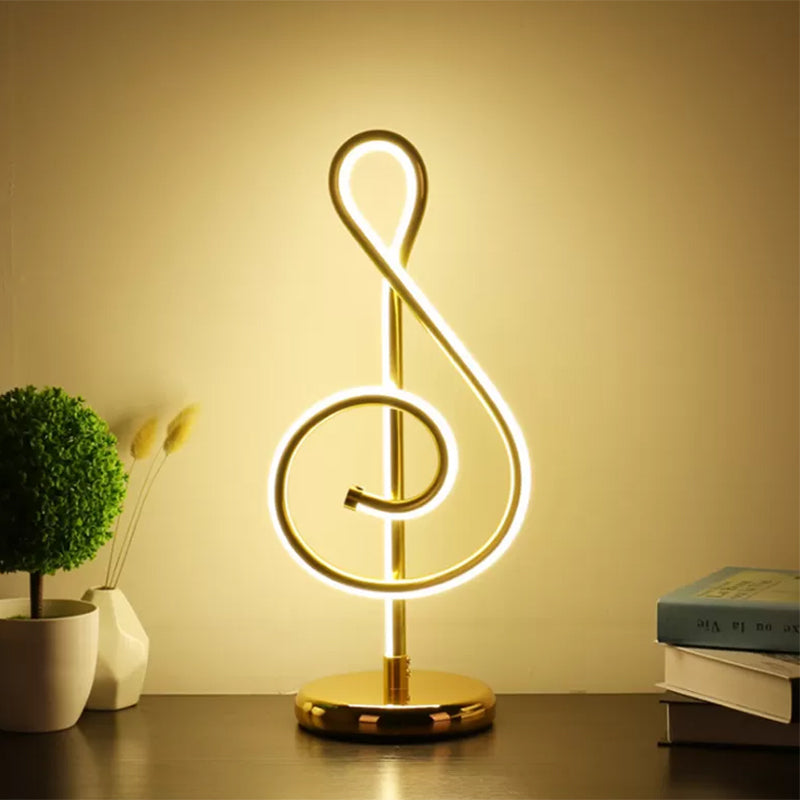 Minimalism Curved Task Lighting Acrylic LED Night Table Lamp in Gold, Warm/White Light Clearhalo 'Lamps' 'Table Lamps' Lighting' 369645