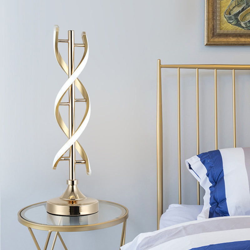 Acrylic Spiral Small Desk Lamp Contemporary LED Task Lighting in Gold, Warm/White Light Clearhalo 'Lamps' 'Table Lamps' Lighting' 369651