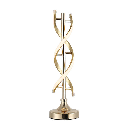 Acrylic Spiral Small Desk Lamp Contemporary LED Task Lighting in Gold, Warm/White Light Clearhalo 'Lamps' 'Table Lamps' Lighting' 369652