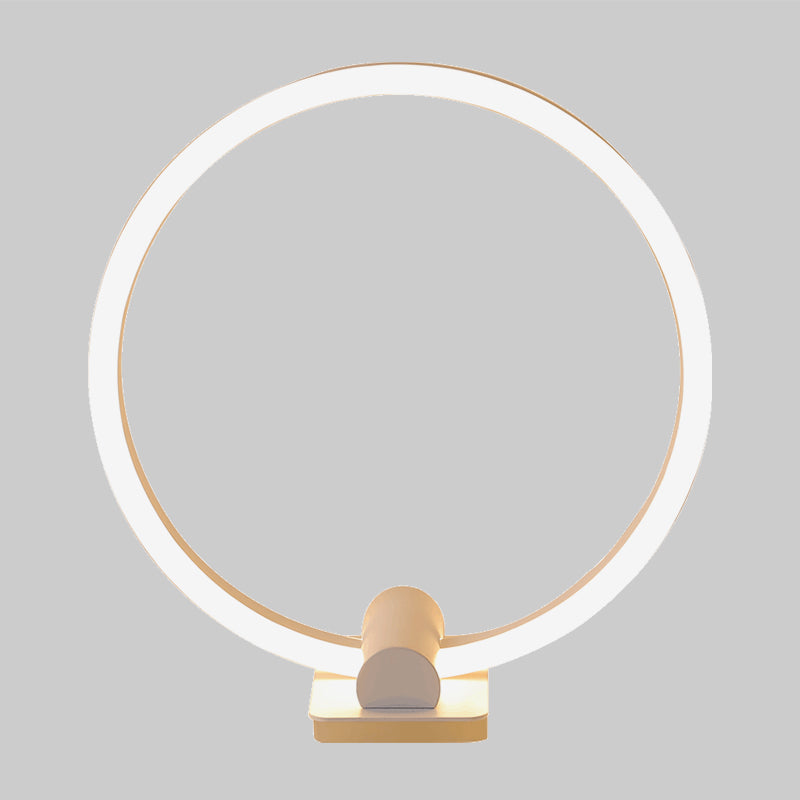 LED living Room Desk Light Modern White Task Lamp with Circular Acrylic Shade in Warm/White Light Clearhalo 'Lamps' 'Table Lamps' Lighting' 369672