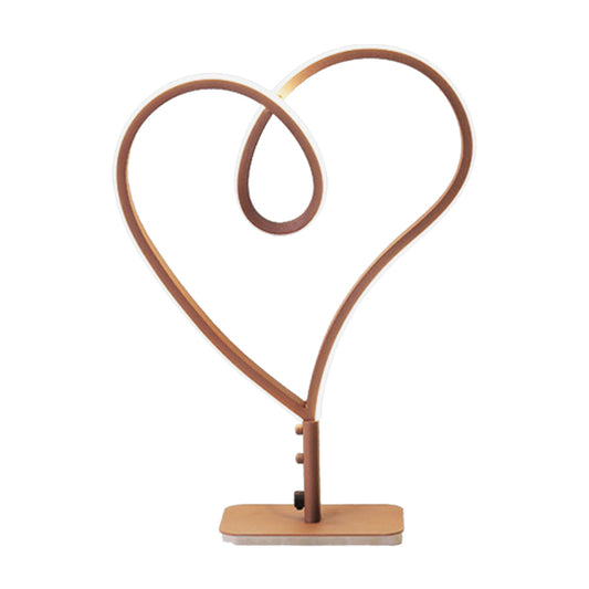 Heart Acrylic Task Lighting Contemporary LED Coffee Small Desk Lamp in Warm/White Light Clearhalo 'Lamps' 'Table Lamps' Lighting' 369741