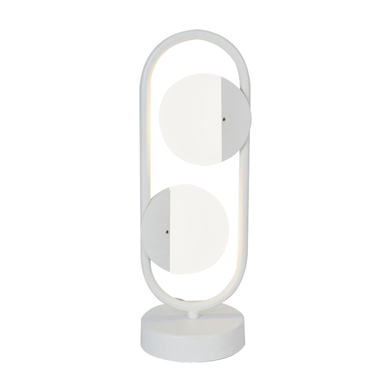 LED Circular Reading Book Light Contemporary Acrylic Night Table Lamp in White/Black, Warm/White Light Clearhalo 'Lamps' 'Table Lamps' Lighting' 369745